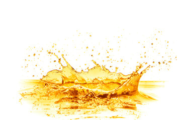 orange juice splash, isolated on white background