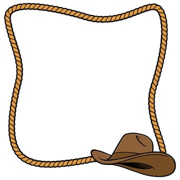 Rope Frame and Cowboy Hat