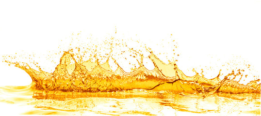 orange juice splash, isolated on white background