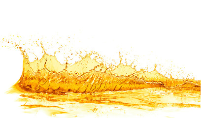 orange juice splash, isolated on white background