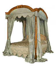 Four poster bed with isolated with clip path