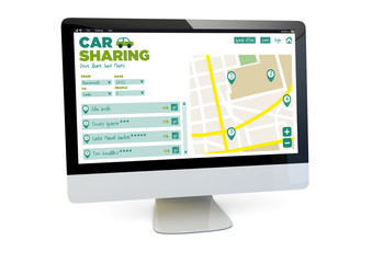 online car sharing software on a computer