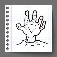 zombie hand doodle