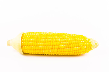 Yellow fresh corn isolated on white background