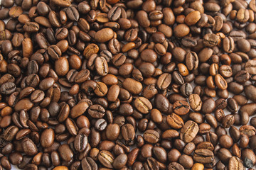 a lot of coffee beans on the background