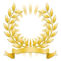 Lauriers en or sur fond blanc