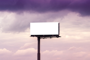 Blank Outdoor Advertsing Billboard Against Cloudy Sky © Bits and Splits