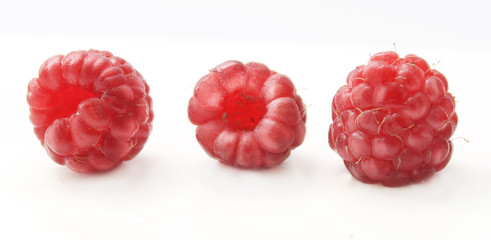 Raspberry on white background