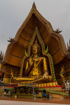 Big golden Buddha in Wat Tham Seua,Kanchanaburi