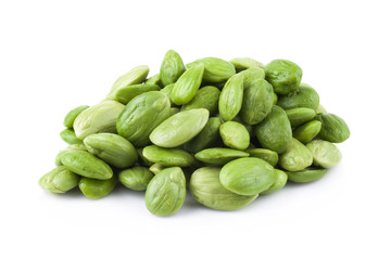 Petai, Bitter Beans isolated on a white background.