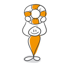 Strichmännchen Serie Pumpy / Rettungsring