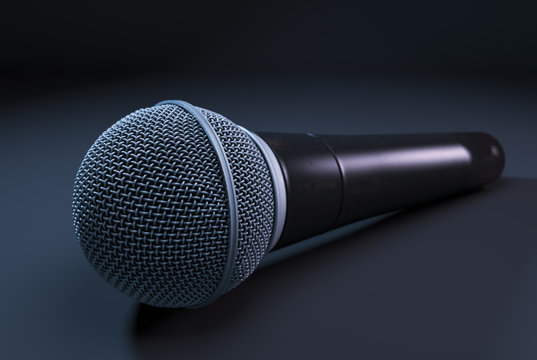 Microphone on dark background