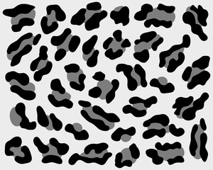 Gray print of skin of leopard, vector illustration