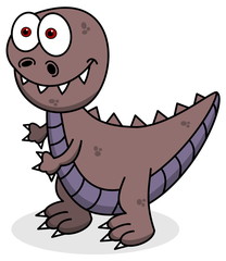 violet dinosaur smiling