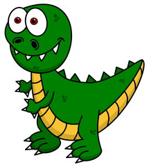 Fototapeta premium green dinosaur smiling