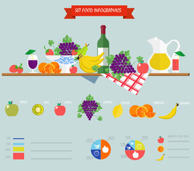 infographics flat vector food with still life