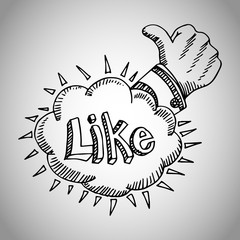 Thumbs Up Like Drawing