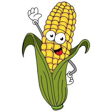 Corn On The Cob Character Stock Vector | Adobe Stock
