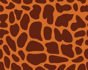 Brown seamless pattern of leather giraffe, vector