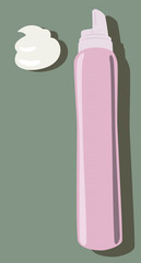 vector illustration of pink hair mousse tube