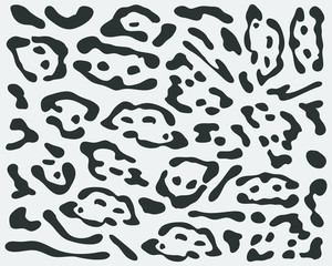 Gray print of skin of leopard, vector illustration