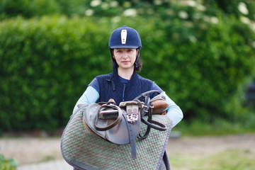 Horserider with harness