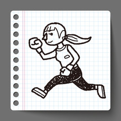Fototapeta na wymiar running doodle