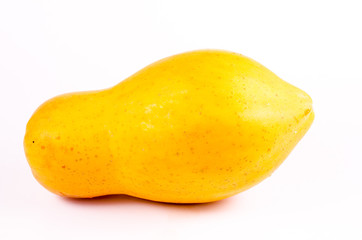 Fresh yellow papaya isolated on white background