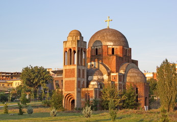 Fototapeta na wymiar unfinished Christ the Saviour Cathedral in Pristina, Kosovo