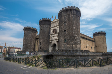 Fototapeta na wymiar Castel Nuovo or Maschio Angioino, landmark of Naples, Italy