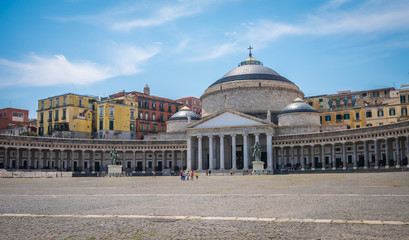 Fototapeta na wymiar Piazza del Plebiscito, Naples, capital of Campania, Italy