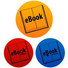 eBook icons symbol. ebook download.