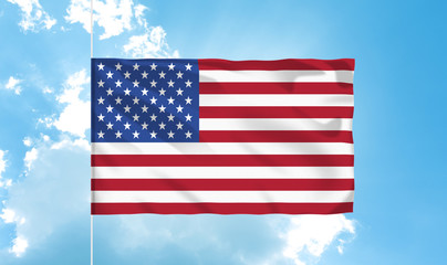 america flag on blue sky