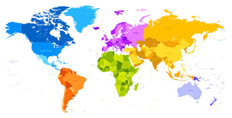 Obraz premium Vibrant Colors world map