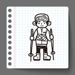 skiing doodle