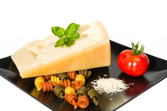 Cheese, pasta and tomato