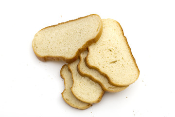 bread on the white background