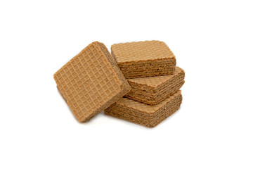 chocolate wafer on white background