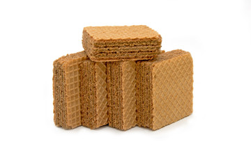 chocolate wafer on white background
