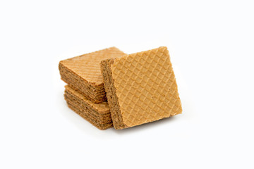 chocolate wafer on white background