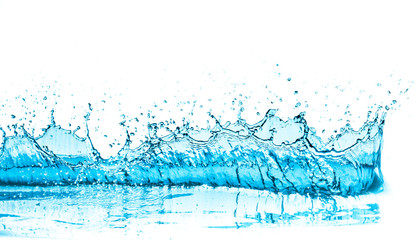 turquoise water splash isolated on white background