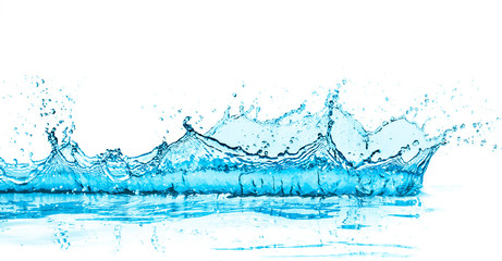 turquoise water splash isolated on white background