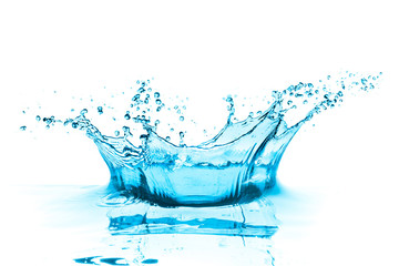 turquoise water splash isolated on white background