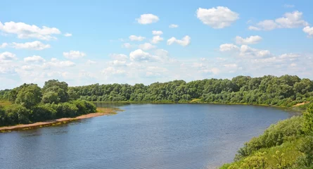 Tuinposter Lovat river valley at sunny day. Russia, Novgorod region © kalichka
