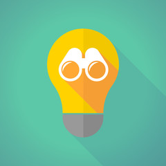 long shadow light bulb with a binoculars