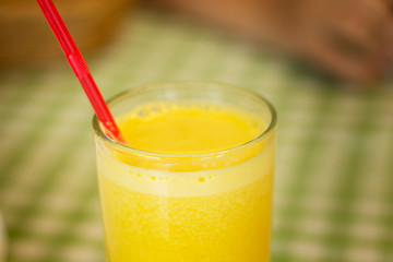 Glass of Orange Fresh with straw
