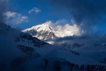 Panorama of the Himalayas in Nepal spring