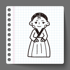 Korea woman doodle