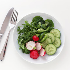 Healthy meal with raw vegetables
