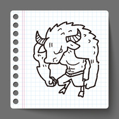 bull monster doodle